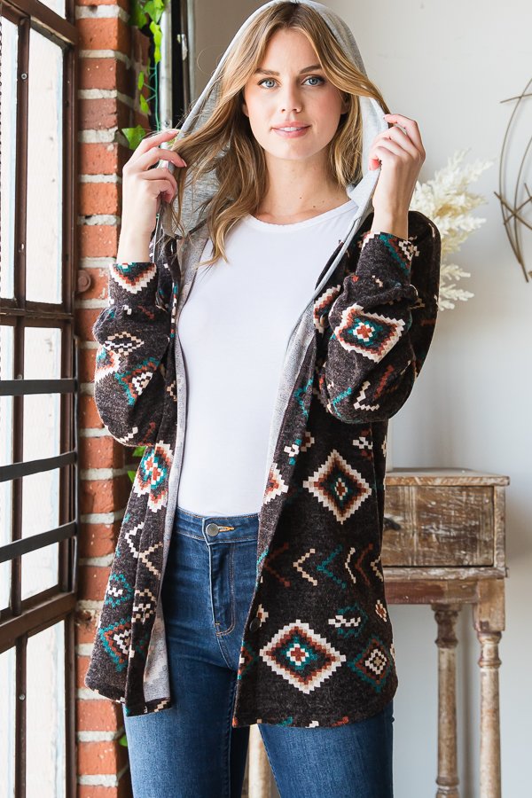 Aztec Hooded Shacket
