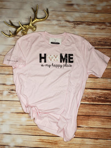 Womens Home Is My Happy Place Deer Pattern Shirt