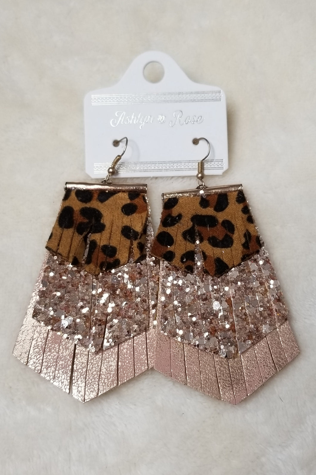 Rose Gold and Leopard earings