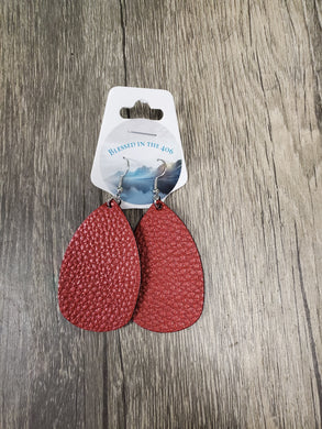 Faux Leather Teardrop Earrings