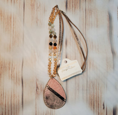 Let's Be Friends Teardrop Beaded Necklace 01254