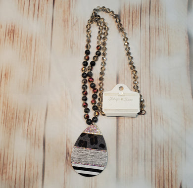 Cats out of the bag tear drop necklace 03934
