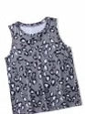 Load image into Gallery viewer, Gray Leopard Print Crew Neck Tank Top