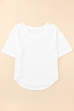 Load image into Gallery viewer, White Waffle Knit Drop Shoulder Loose Top