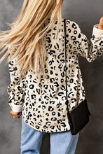 Load image into Gallery viewer, Apricot Collared Neckline Flap Pockets Leopard Corduroy Jacket