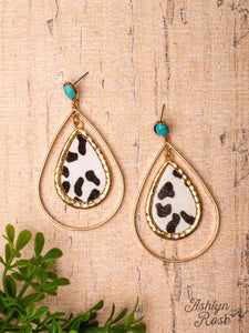 LITTLE DOLLY, LITTLE BETH DALMATIAN DOUBLE TEARDROP STUD EARRINGS 51395