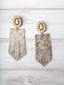 I'll Be Your Ranch Hand Turquoise Fringe Earrings 02668