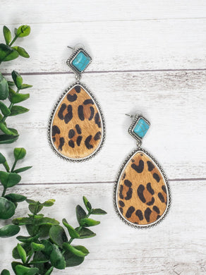 DIVA LIKE DOLLY LEOPARD TEARDROP STUD EARRINGS 51485
