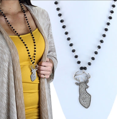 Crystal Deer Necklace