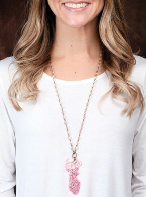 Pink Sparkle Deer Necklace