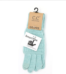 Metallic Cable Knit Gloves