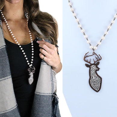 Crystal Deer Necklace