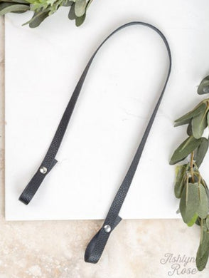 Essential Bead Necklace Extender Black Leather