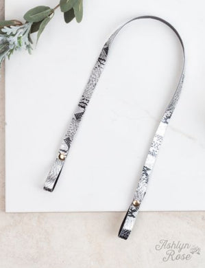 Essential Bead Necklace Extender Metallic Snakeskin Leather