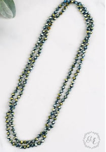 The Essential 60" Double Wrap Beaded Necklace, Metallic Mermaid 8mm