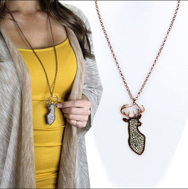 Crystal Deer Necklace