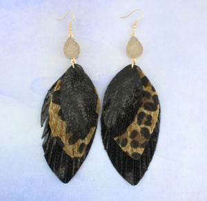 Layered Leopard Earings75755
