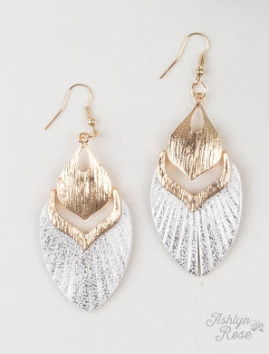 Fly Away With Me Metallic Drop Earrings, White 01261