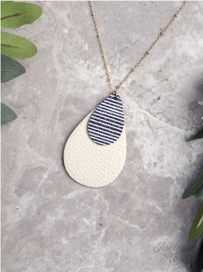 Glitter Stripe Double Drop Necklace 02803