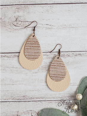 Glitter Stripe Double Teardrop Earring 05803