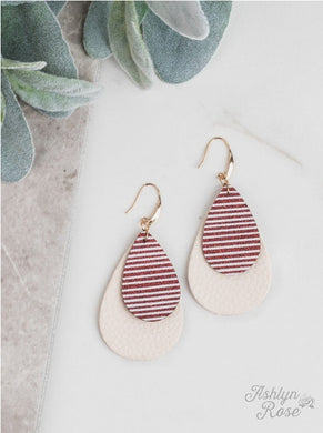 Glitter Stripe Double Teardrop Earring 01803