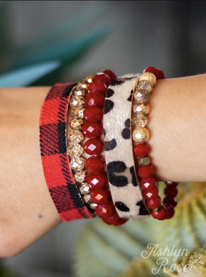 Southern Belle Bracelet Set buffalo Plaid