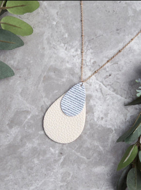 Glitter Stripe Double Drop Necklace
