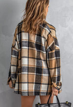 Load image into Gallery viewer, Plaid Print Buttoned Shirt Jacket