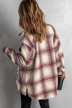 Load image into Gallery viewer, Maroon Plaid Print Shacket