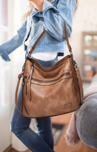 Khaki Luxury Faux Leather Handbag