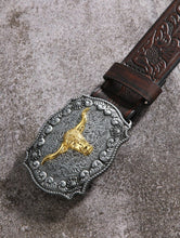 Load image into Gallery viewer, Steer Decor Metal Buckle Western Belt