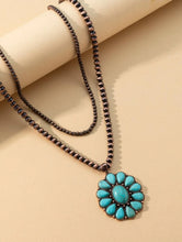 Load image into Gallery viewer, Turquoise Charm Beaded Layered Necklace