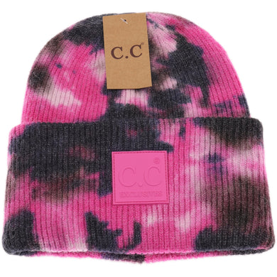 Tie Dye Beanie with Rubber Patch