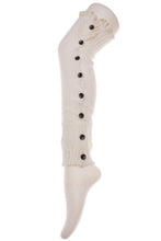 Load image into Gallery viewer, SOLID COLOR KNEE-HIGH KNITTED BOOT CUFFS W/ BUTTONS &amp; LACE TRIM