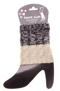 MULTI-COLORED SHORT KNITTED BOOT CUFFS REVERSABLE