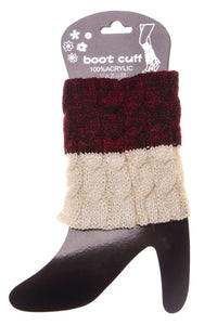 MULTI-COLORED SHORT KNITTED BOOT CUFFS REVERSABLE