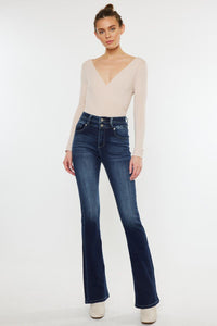 Kancan Double Botton High Rise Skinny Boot Cut