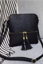 Load image into Gallery viewer, Black Crossbody Bag with Tassel
