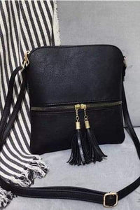 Black Crossbody Bag with Tassel