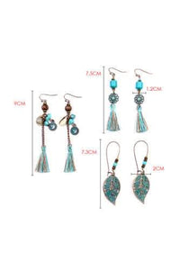 3 Piece  Turquoise Dangle Earring Set