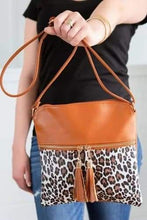 Load image into Gallery viewer, Vegan Leather Leopard Patchwork Crossbody